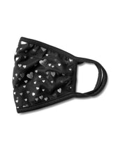 Load image into Gallery viewer, Pre Order Silver Foil Hearts Fashion Mask
