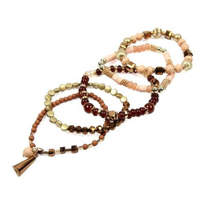 Brown Shades Multi-Beaded Bracelet